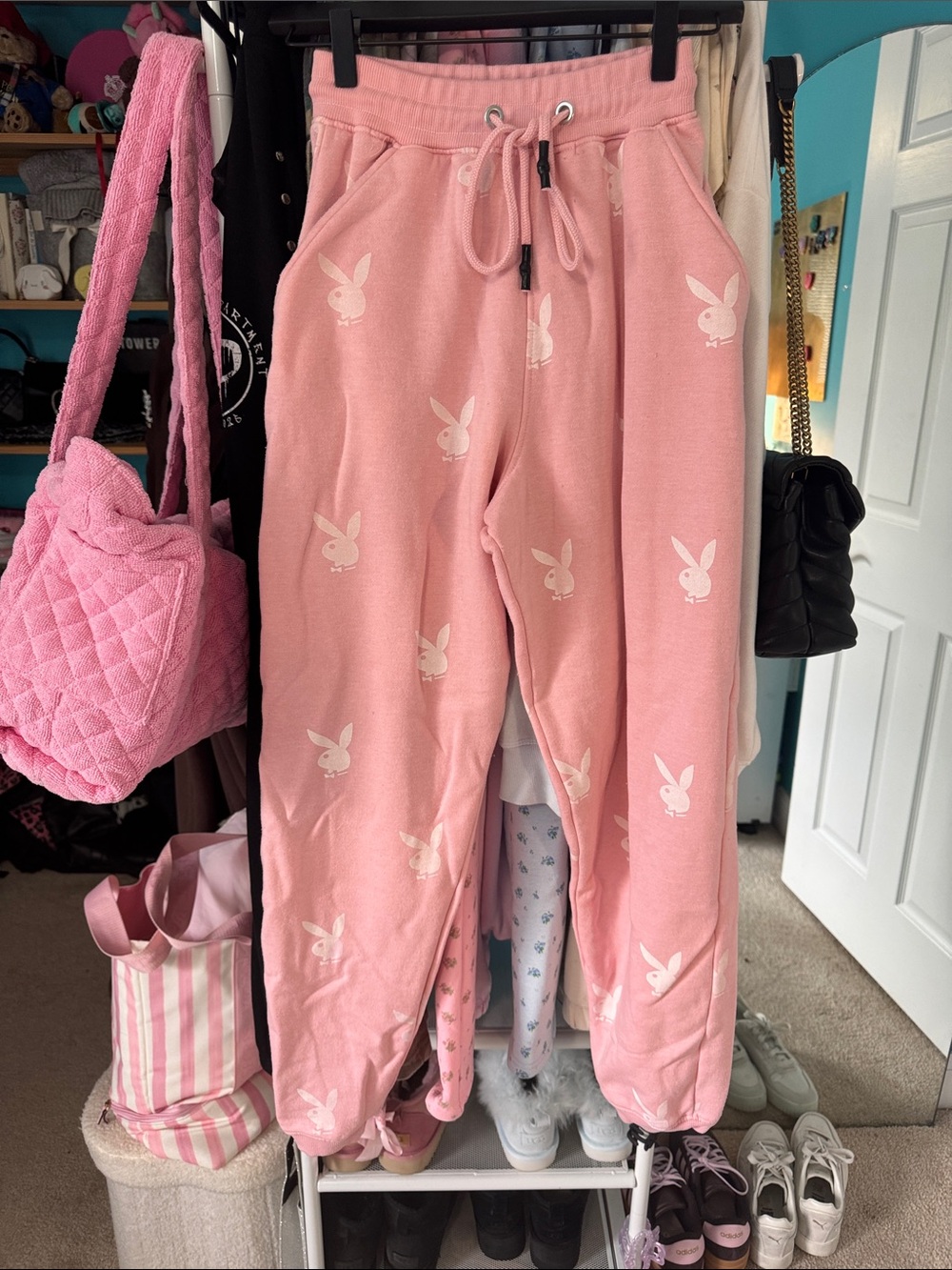 Playful Pink Playboy Bunny Missguided sweatpants